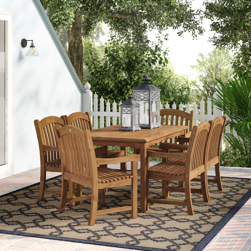 Beachcrest Home Elsmere 7 Piece Teak Dining Set & Reviews Wayfair